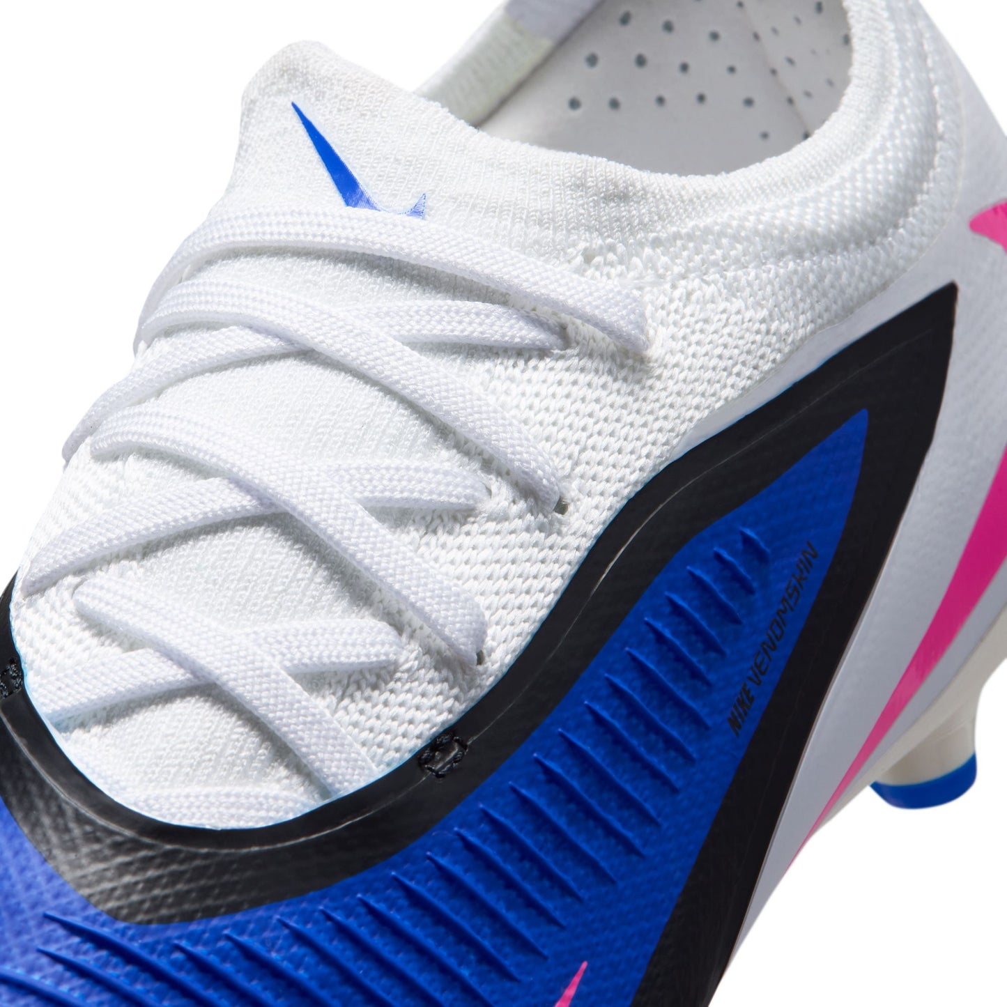 Nike Junior Phantom 6 Low Pro FG Firm Ground Soccer Cleat - Racer Blue/Pink Blast/White