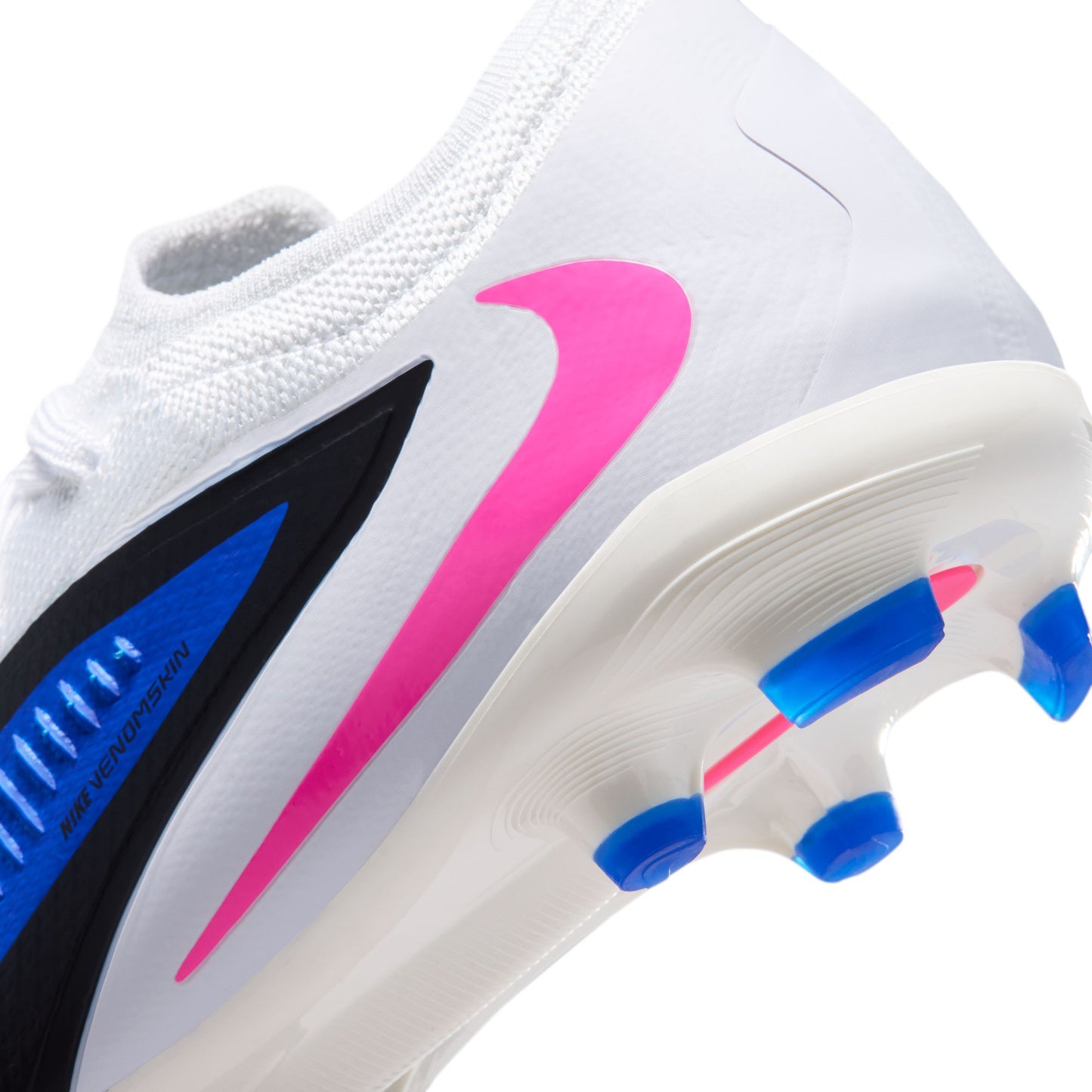 Nike Junior Phantom 6 Low Pro FG Firm Ground Soccer Cleat - Racer Blue/Pink Blast/White
