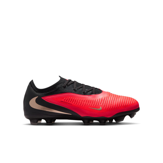 Nike Junior Phantom 6 Low Pro FG Firm Ground Soccer Cleat - Bright Crimson/Black/Bright Crimson