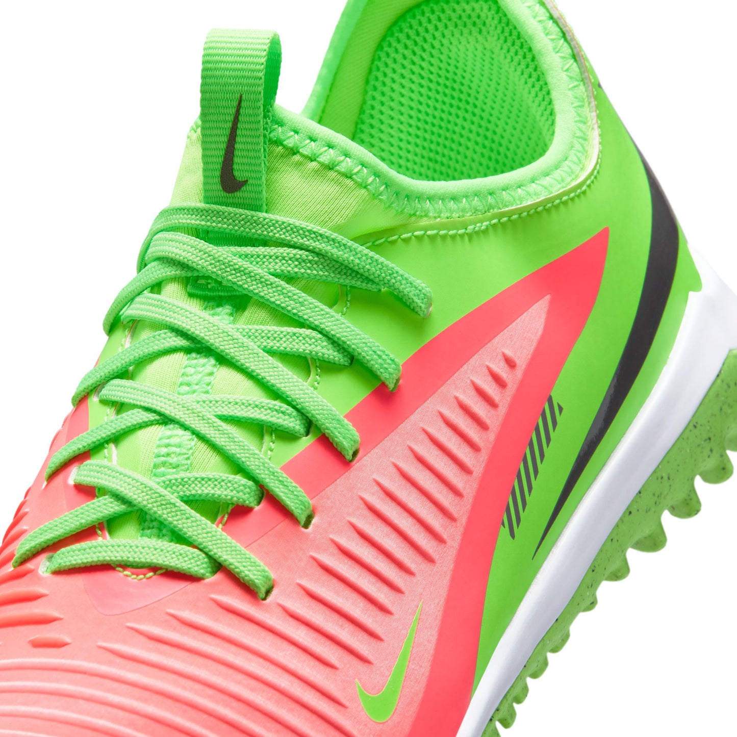 Nike Junior Phantom 6 Low Academy Erling Haaland TF Turf Soccer Cleat  -Hot Punch/Black/Green Strike