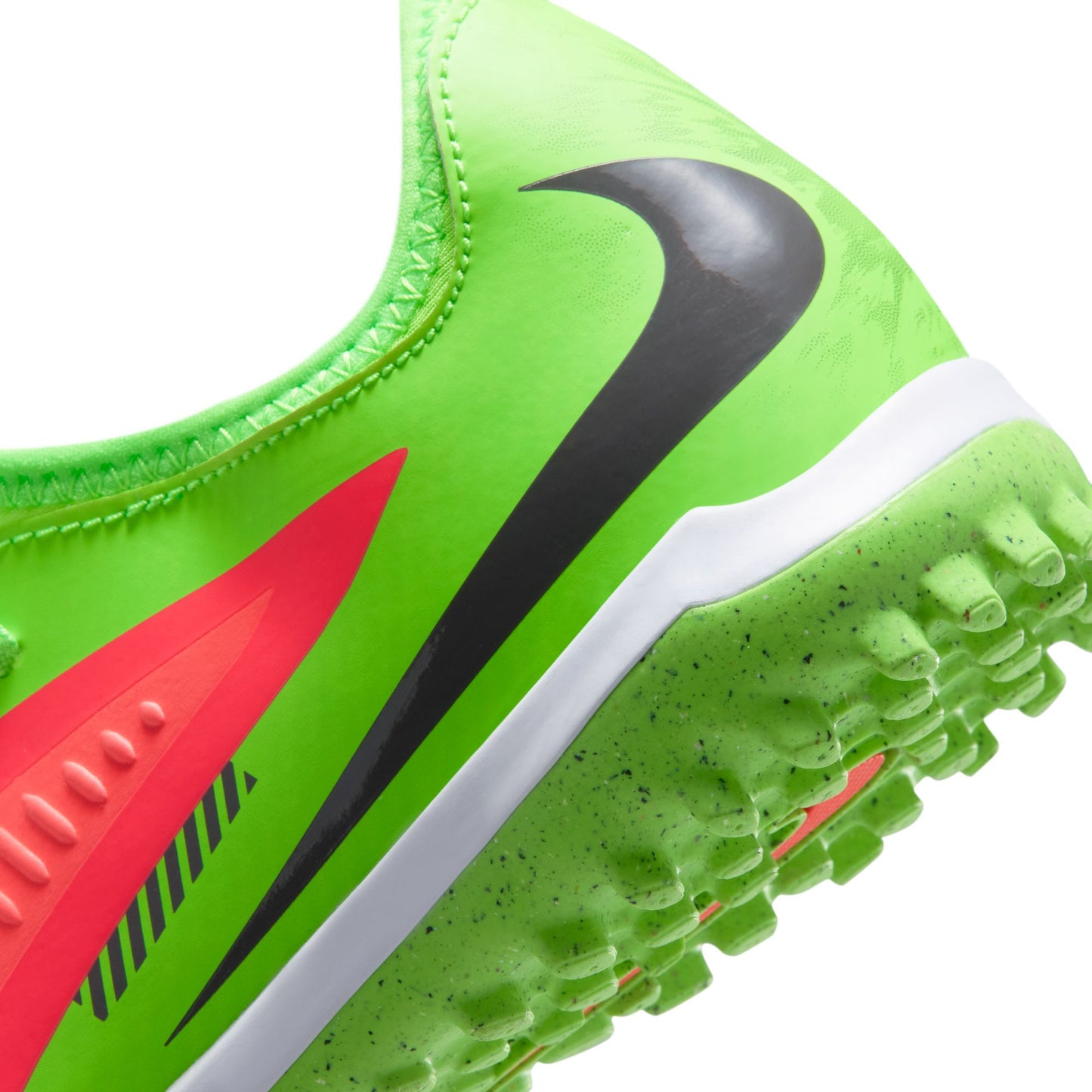 Nike Junior Phantom 6 Low Academy Erling Haaland TF Turf Soccer Cleat  -Hot Punch/Black/Green Strike