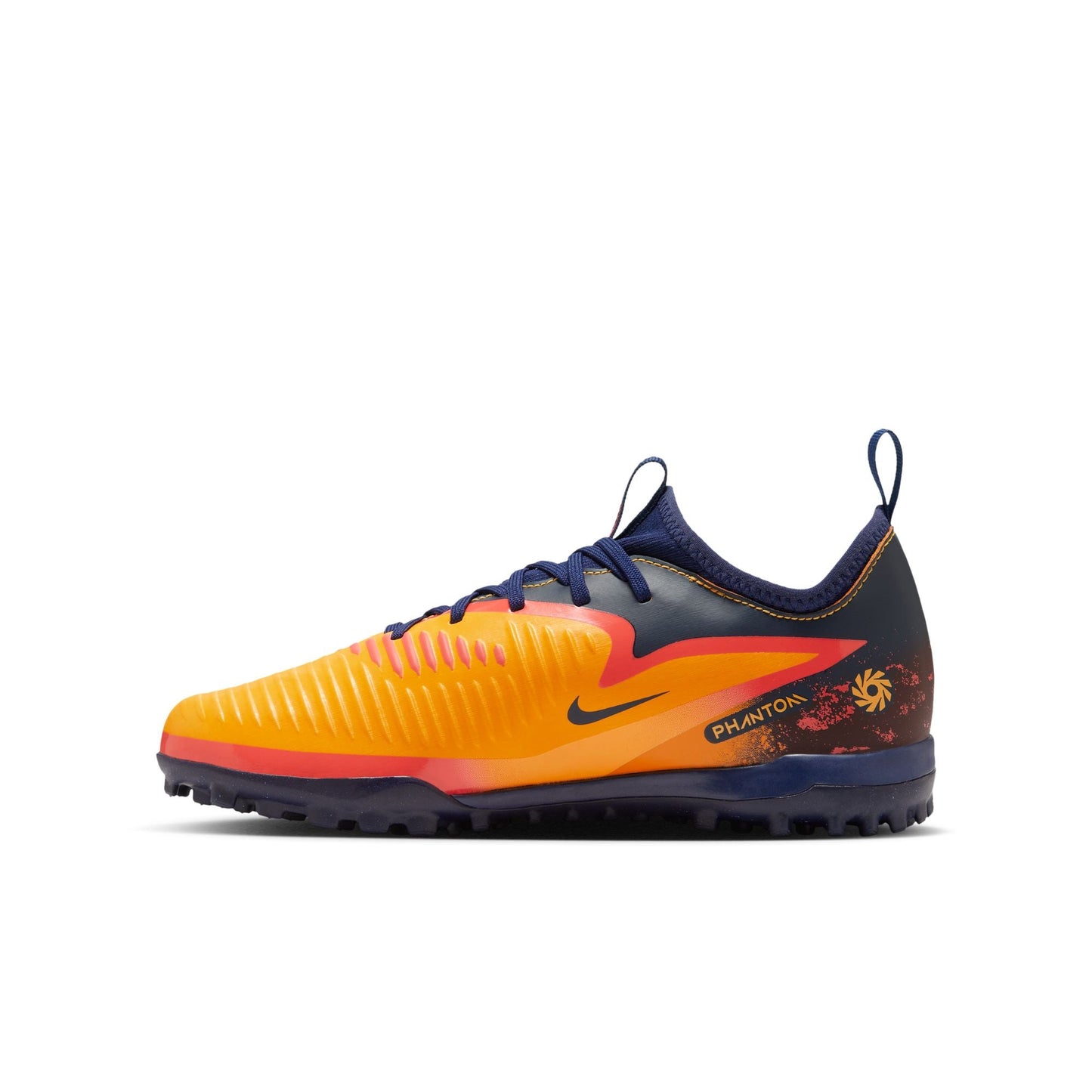 Nike Junior Phantom 6 Low Academy TF "Erling Haaland" TF Turf Soccer Cleat -  Laser Orange/Lemon Venom/Blue Void