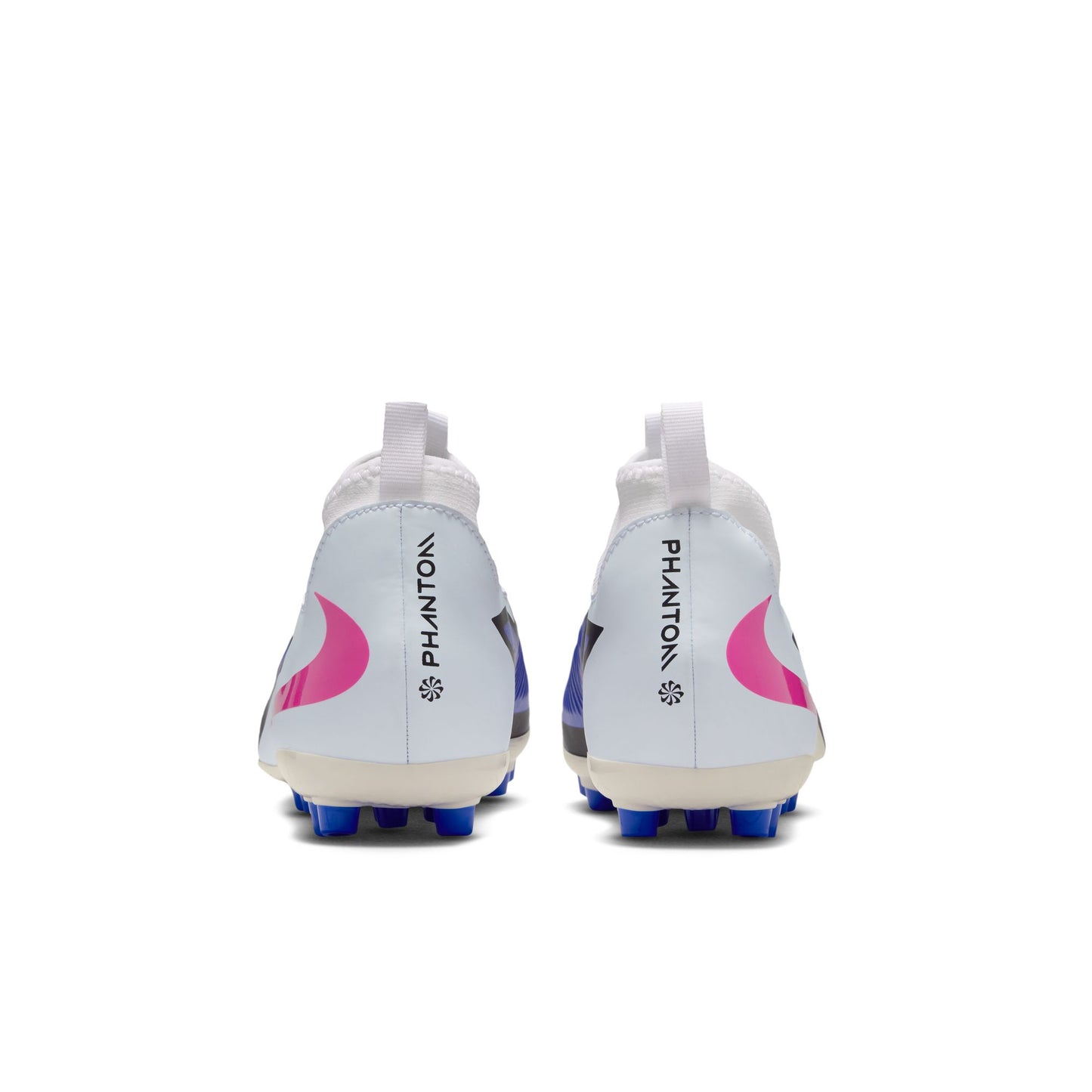 Nike Junior Phantom 6 High Academy FG Firm Ground Soccer Cleat - Racer Blue/Pink Blast/White