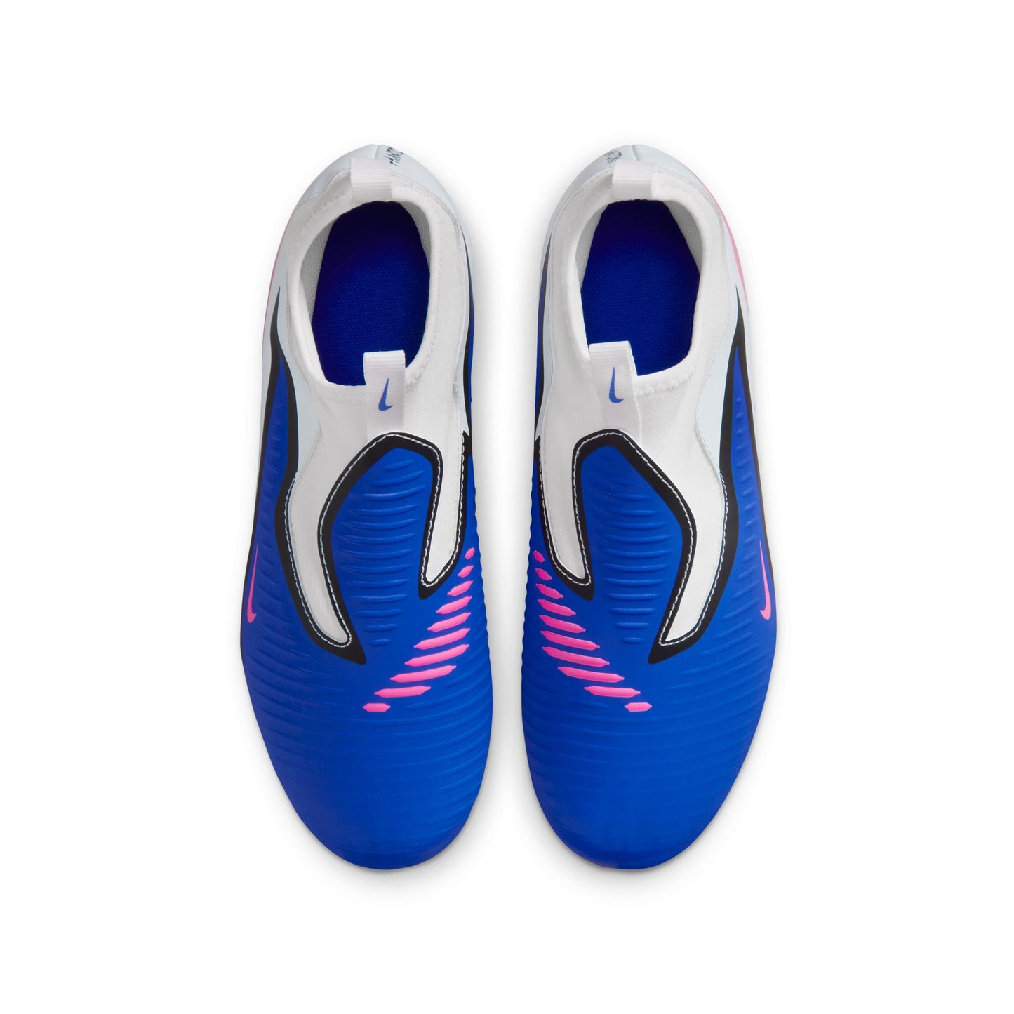 Nike Junior Phantom 6 High Academy FG Firm Ground Soccer Cleat - Racer Blue/Pink Blast/White