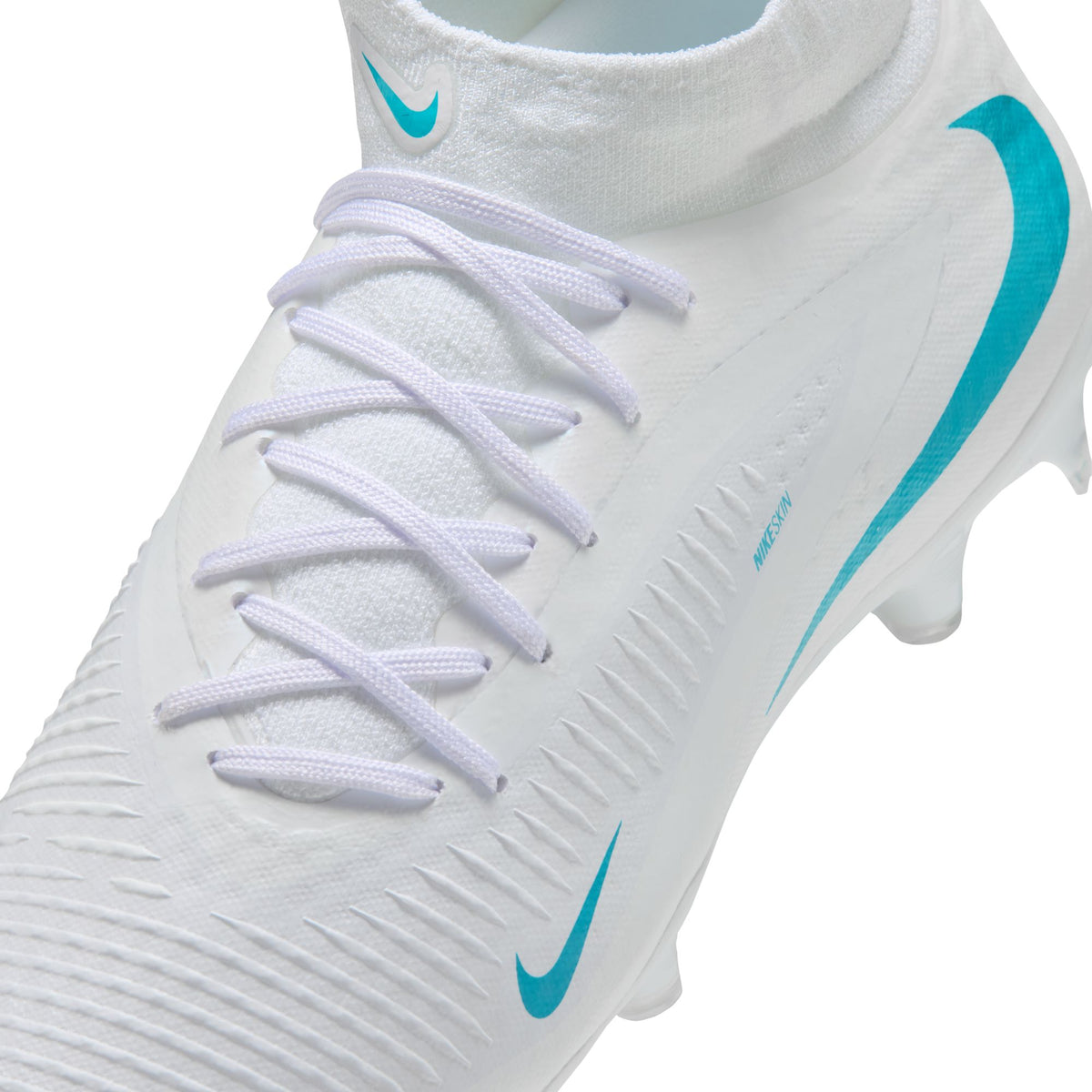 Nike Phantom 6 High Academy FG Firm Ground Soccer Cleat - White/Dusty Cactus/White