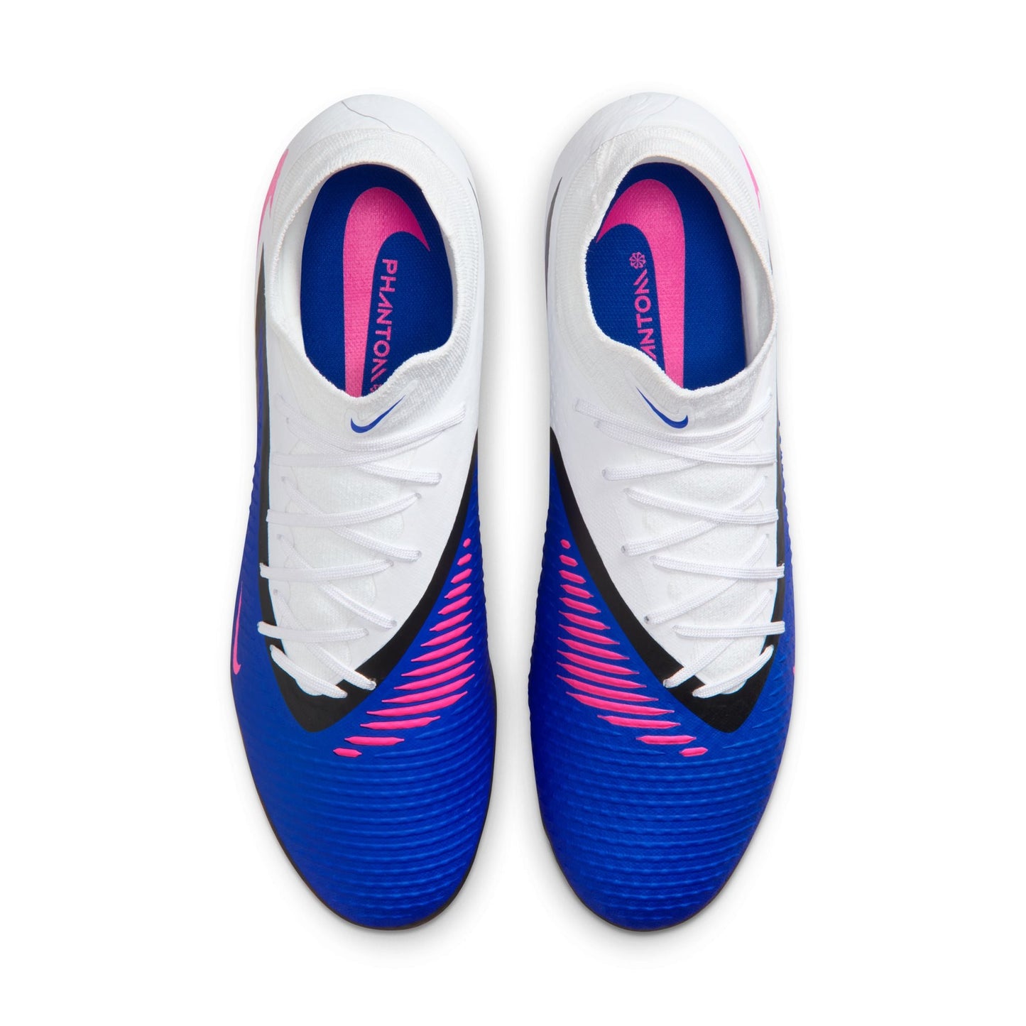 Nike Phantom 6 High Academy FG Firm Ground Soccer Cleat - Racer Blue/Pink Blast/White
