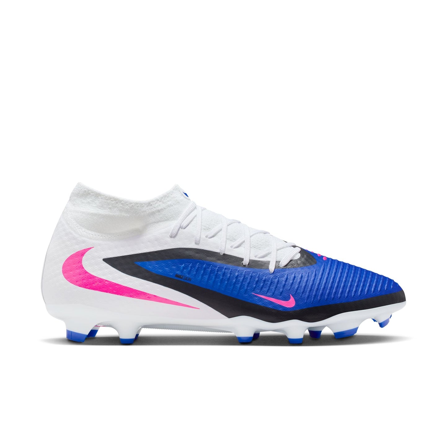 Nike Phantom 6 High Academy FG Firm Ground Soccer Cleat - Racer Blue/Pink Blast/White