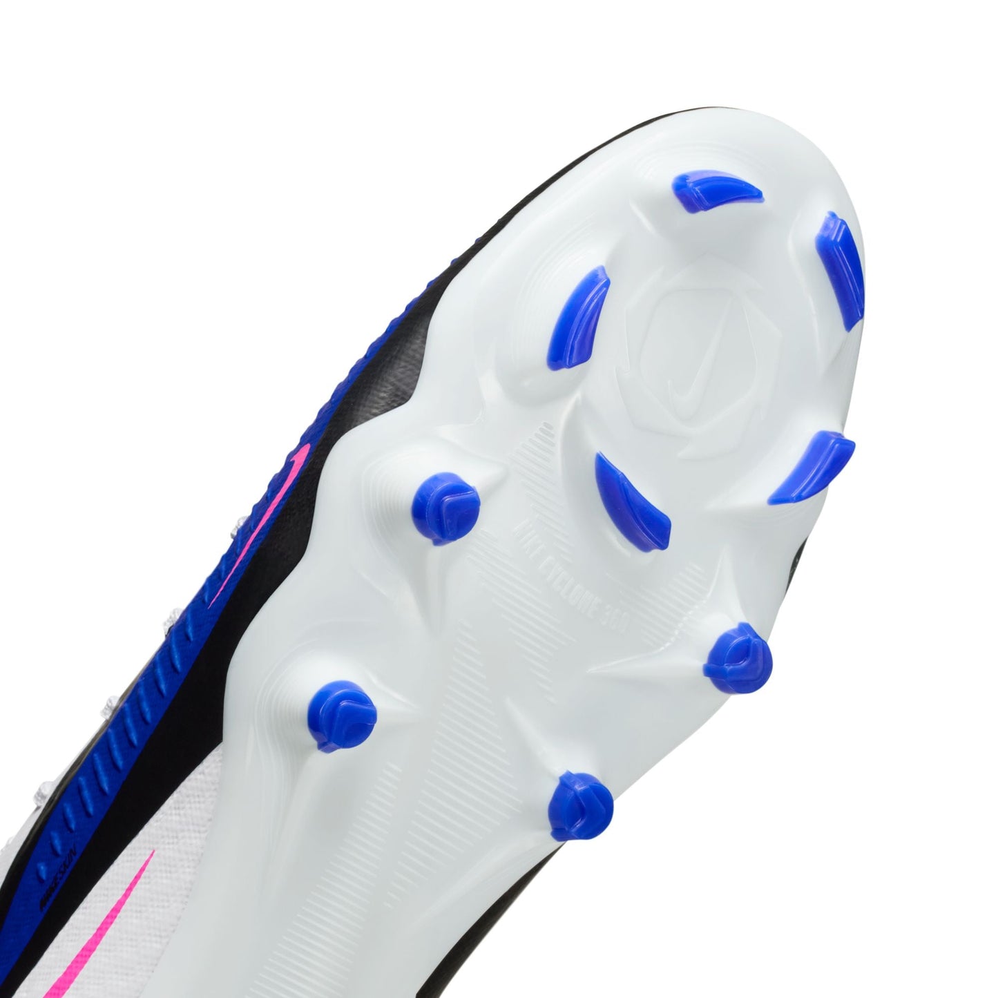 Nike Phantom 6 High Academy FG Firm Ground Soccer Cleat - Racer Blue/Pink Blast/White
