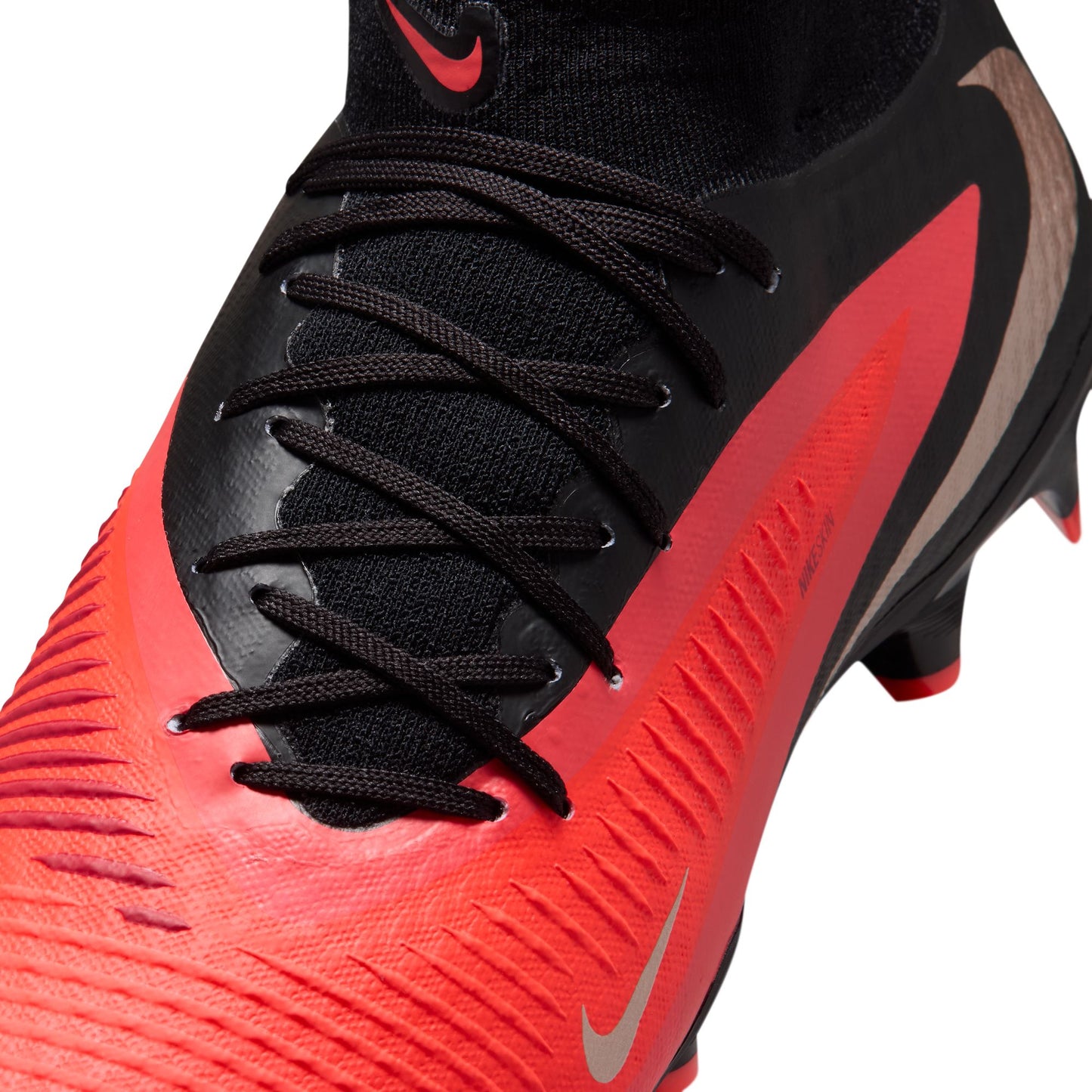 Nike Phantom 6 High Academy FG Firm Ground Soccer Cleat - Bright Crimson/Blur/Black