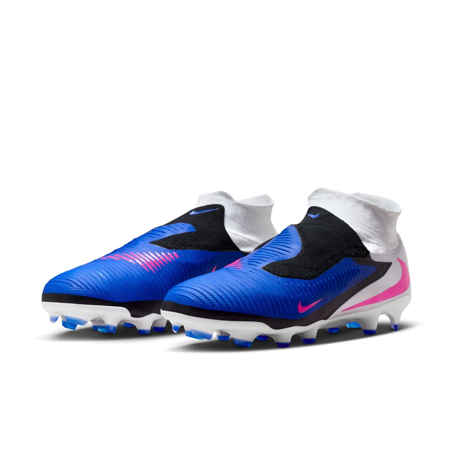 Nike Phantom 6 High Pro FG Firm Ground Soccer Cleat - Racer Blue/Pink Blast/White