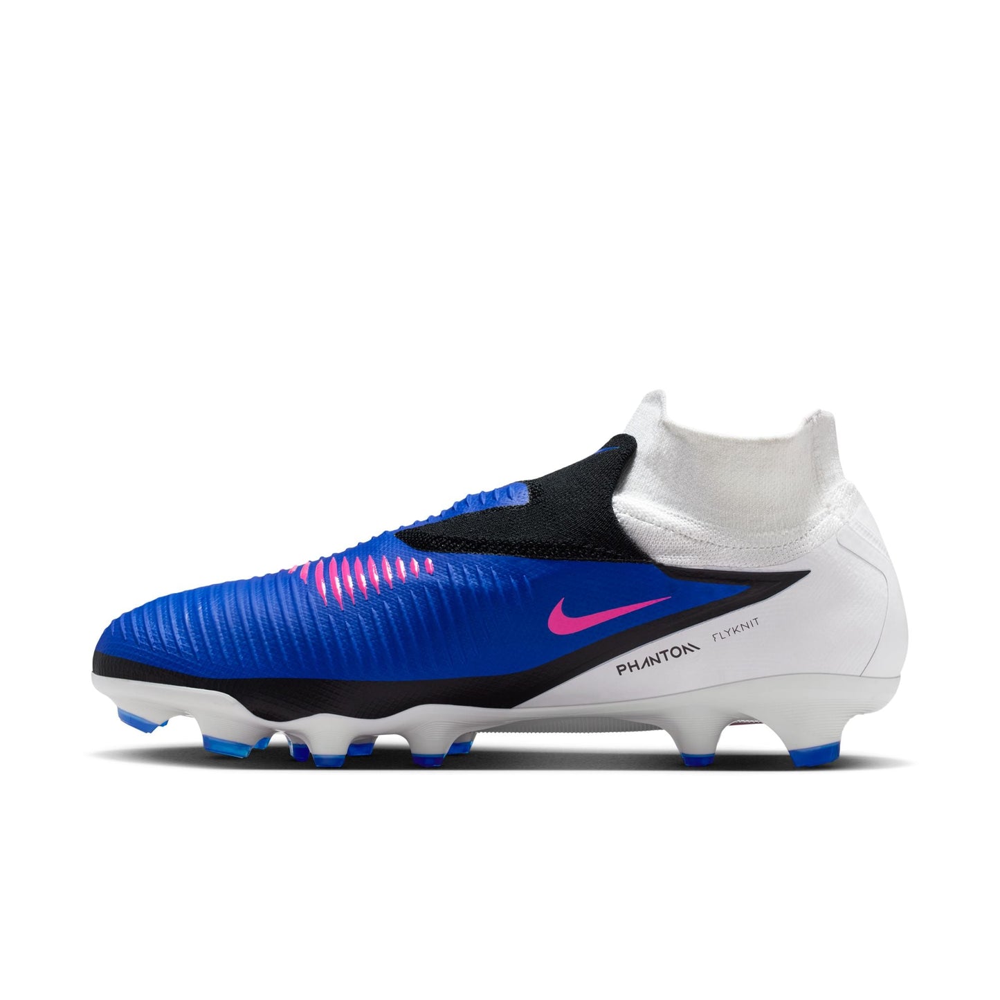 Nike Phantom 6 High Pro FG Firm Ground Soccer Cleat - Racer Blue/Pink Blast/White
