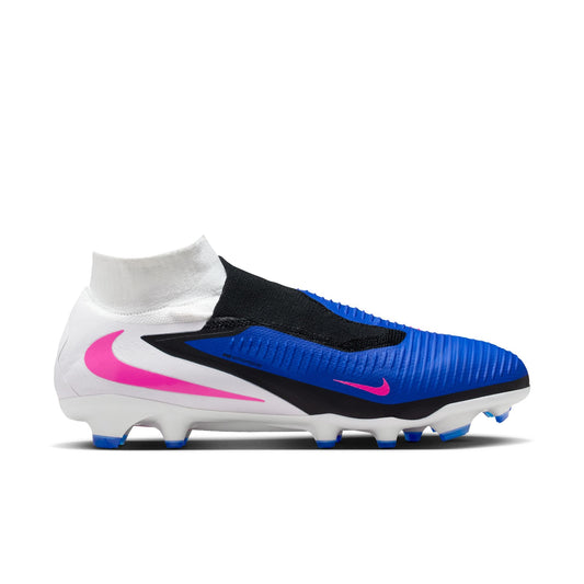 Nike Phantom 6 High Pro FG Firm Ground Soccer Cleat - Racer Blue/Pink Blast/White