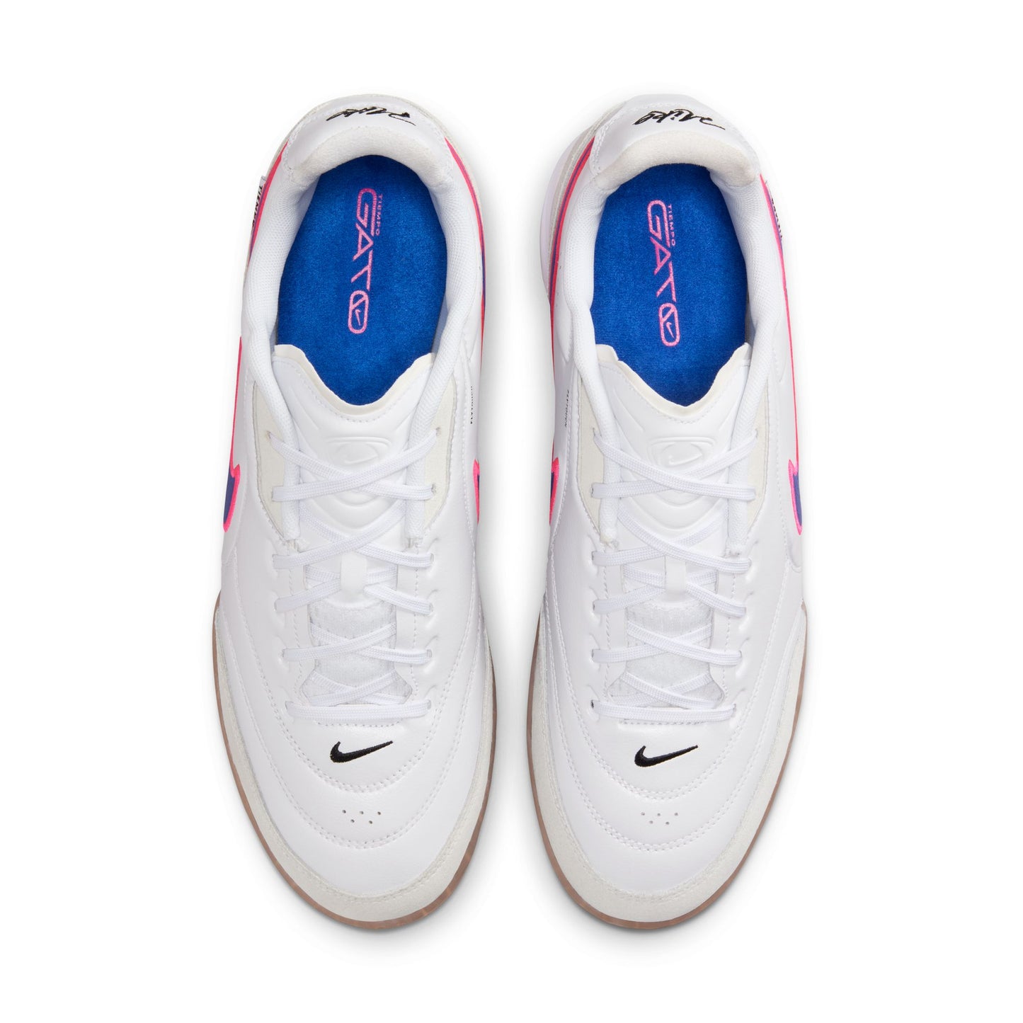 Nike Tiempo Streetgato IN Indoor/Court Low-Top Soccer Shoe - White/Racer Blue/Pink Blast