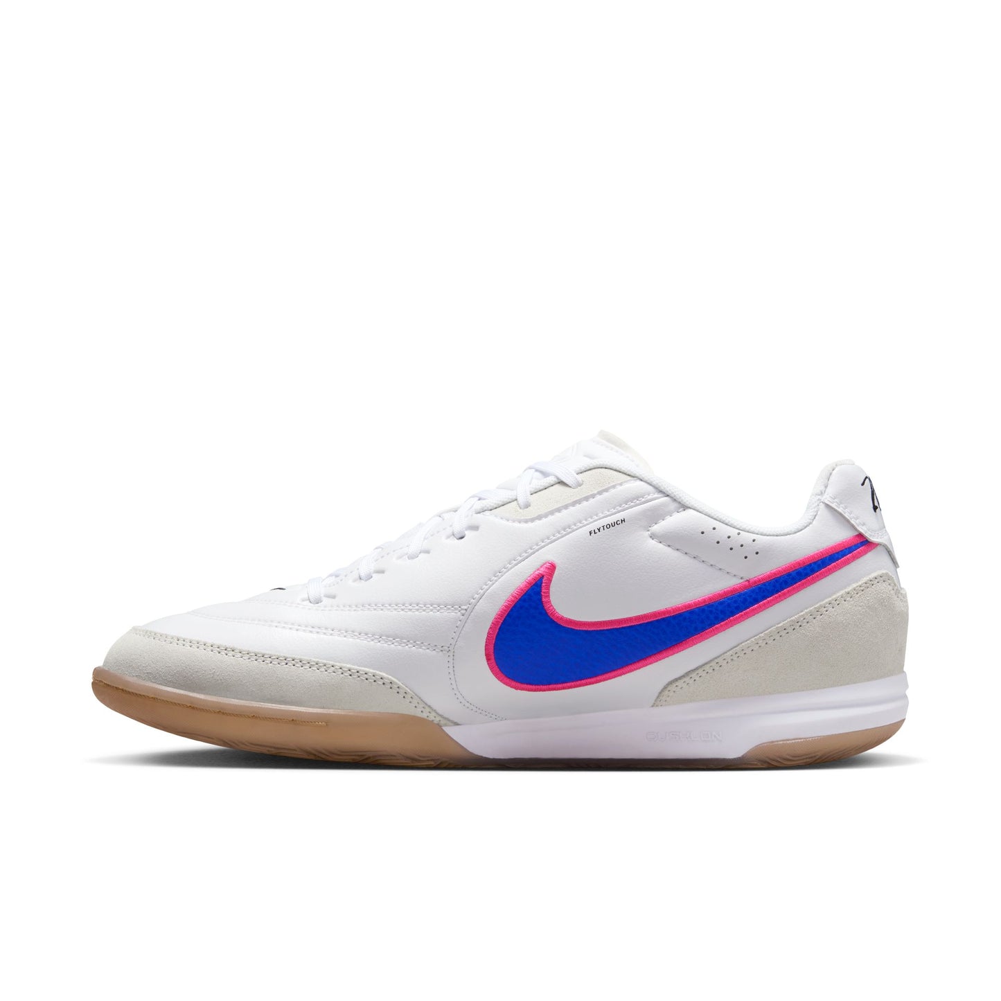 Nike Tiempo Streetgato IN Indoor/Court Low-Top Soccer Shoe - White/Racer Blue/Pink Blast