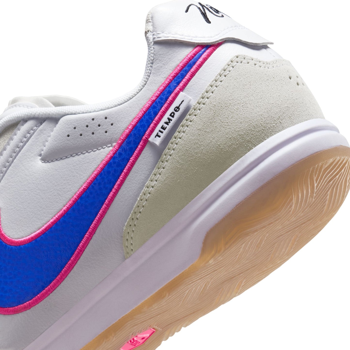 Nike Tiempo Streetgato IN Indoor/Court Low-Top Soccer Shoe - White/Racer Blue/Pink Blast