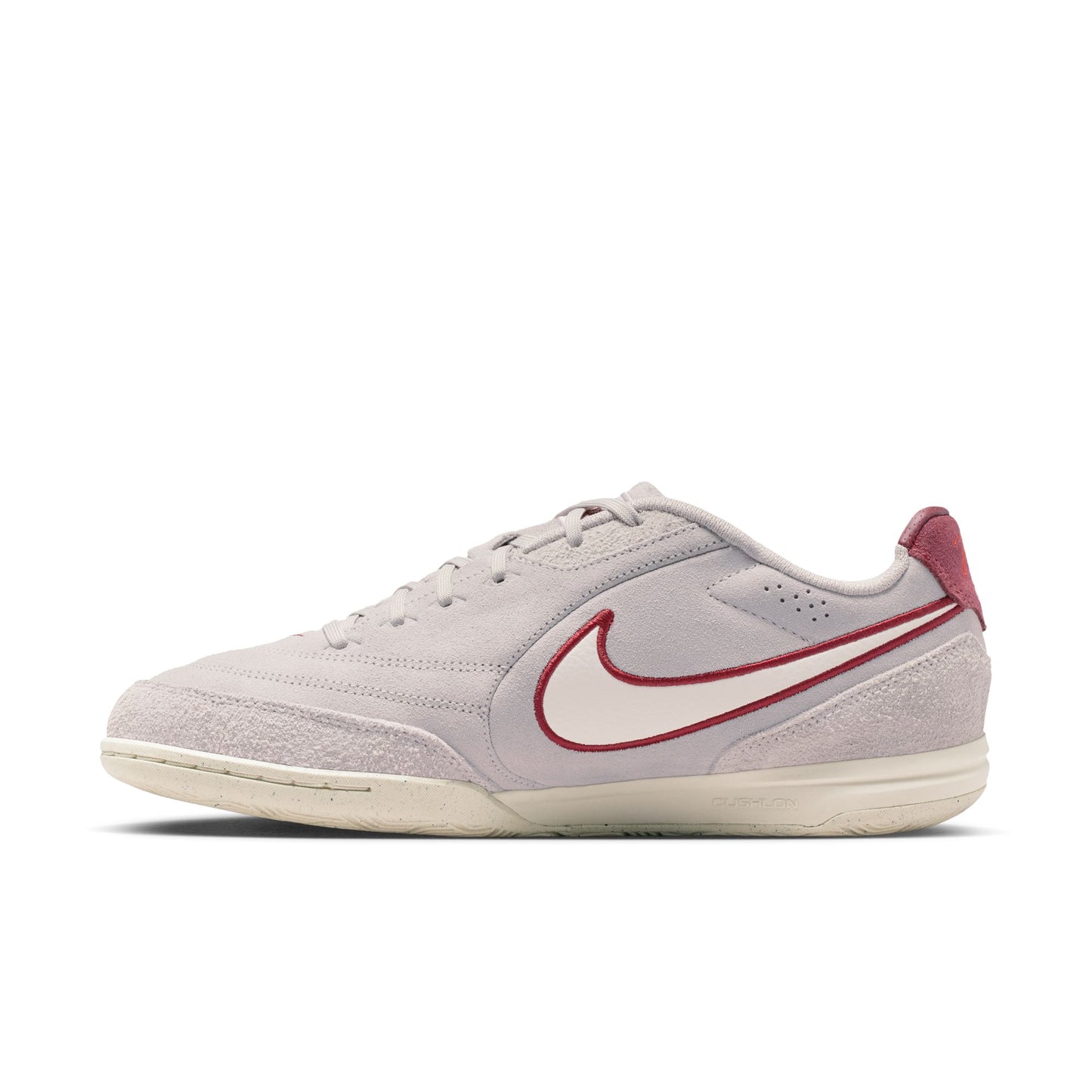 Nike Tiempo Streetgato PRM IN Indoor/Court Low-Top Soccer Shoe - Moon Particle/Chalk/Team Red