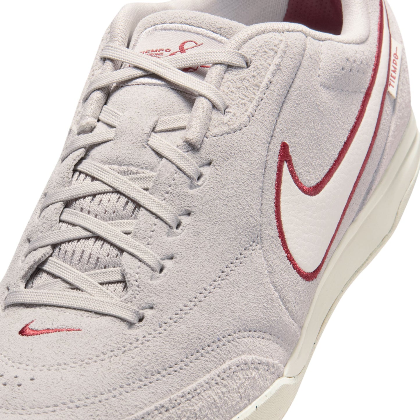 Nike Tiempo Streetgato PRM IN Indoor/Court Low-Top Soccer Shoe - Moon Particle/Chalk/Team Red