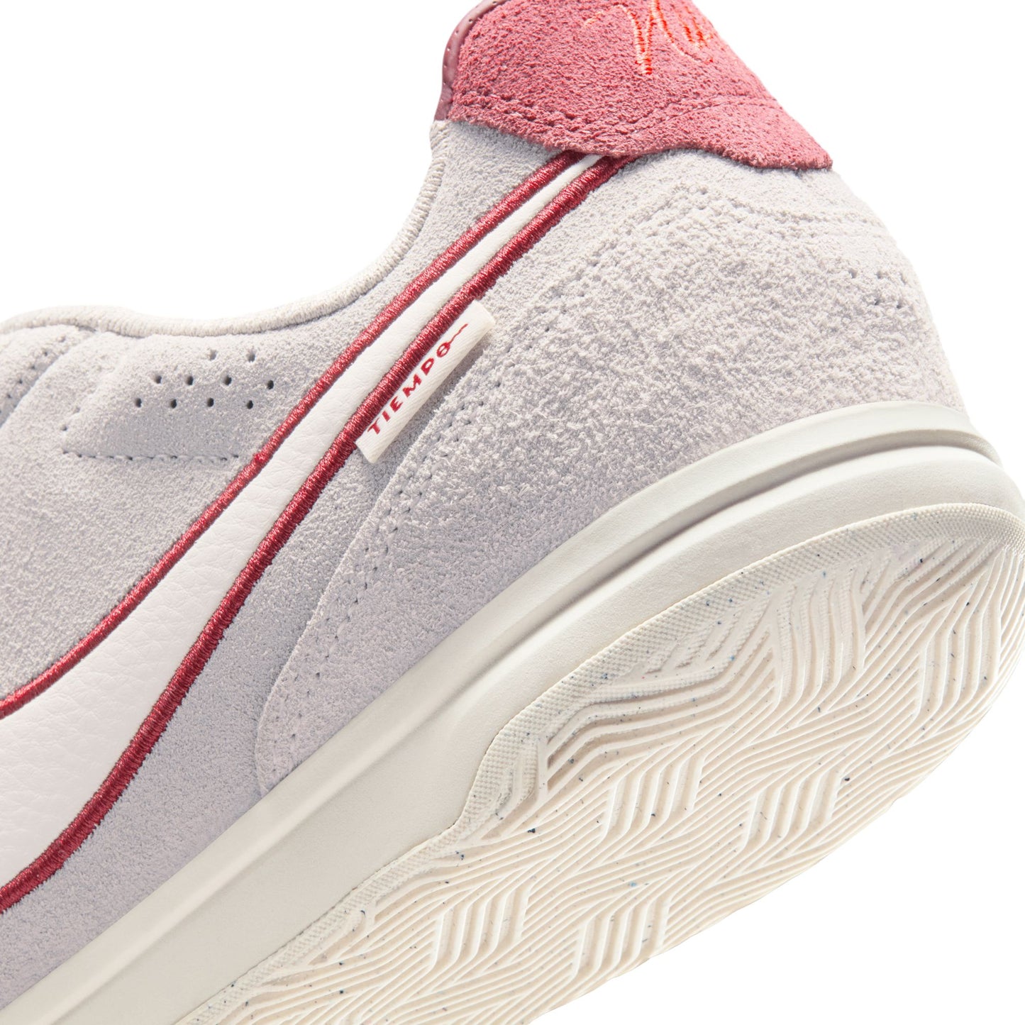 Nike Tiempo Streetgato PRM IN Indoor/Court Low-Top Soccer Shoe - Moon Particle/Chalk/Team Red
