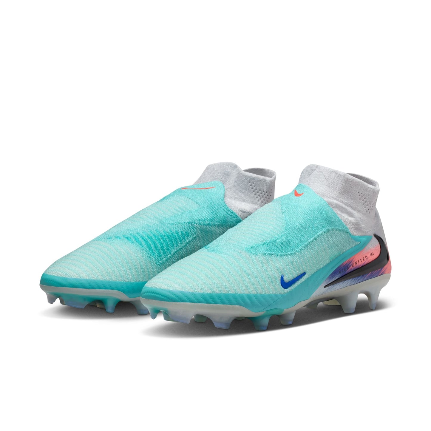 Nike United Phantom 6 High Elite FG Firm Ground Soccer Cleats- Pistachio Frost/Hyper Orange