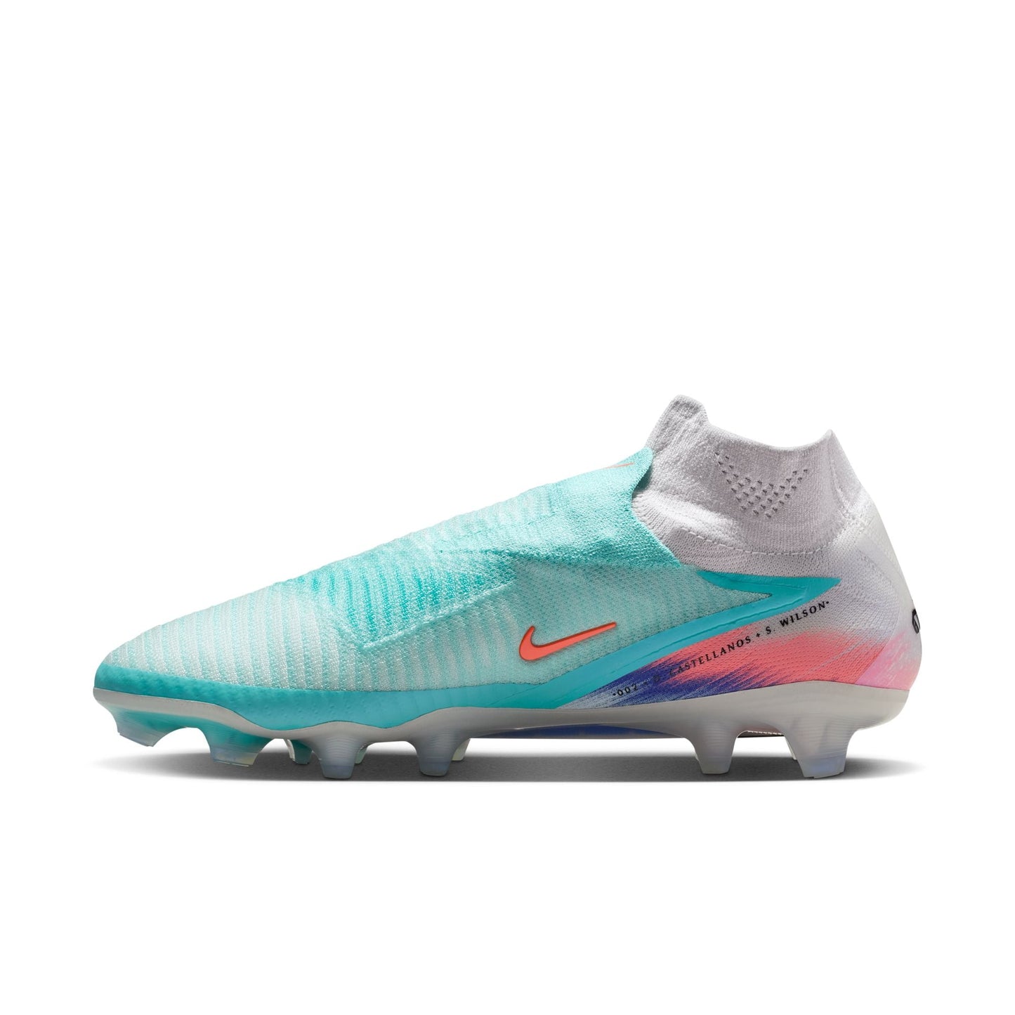 Nike United Phantom 6 High Elite FG Firm Ground Soccer Cleats- Pistachio Frost/Hyper Orange
