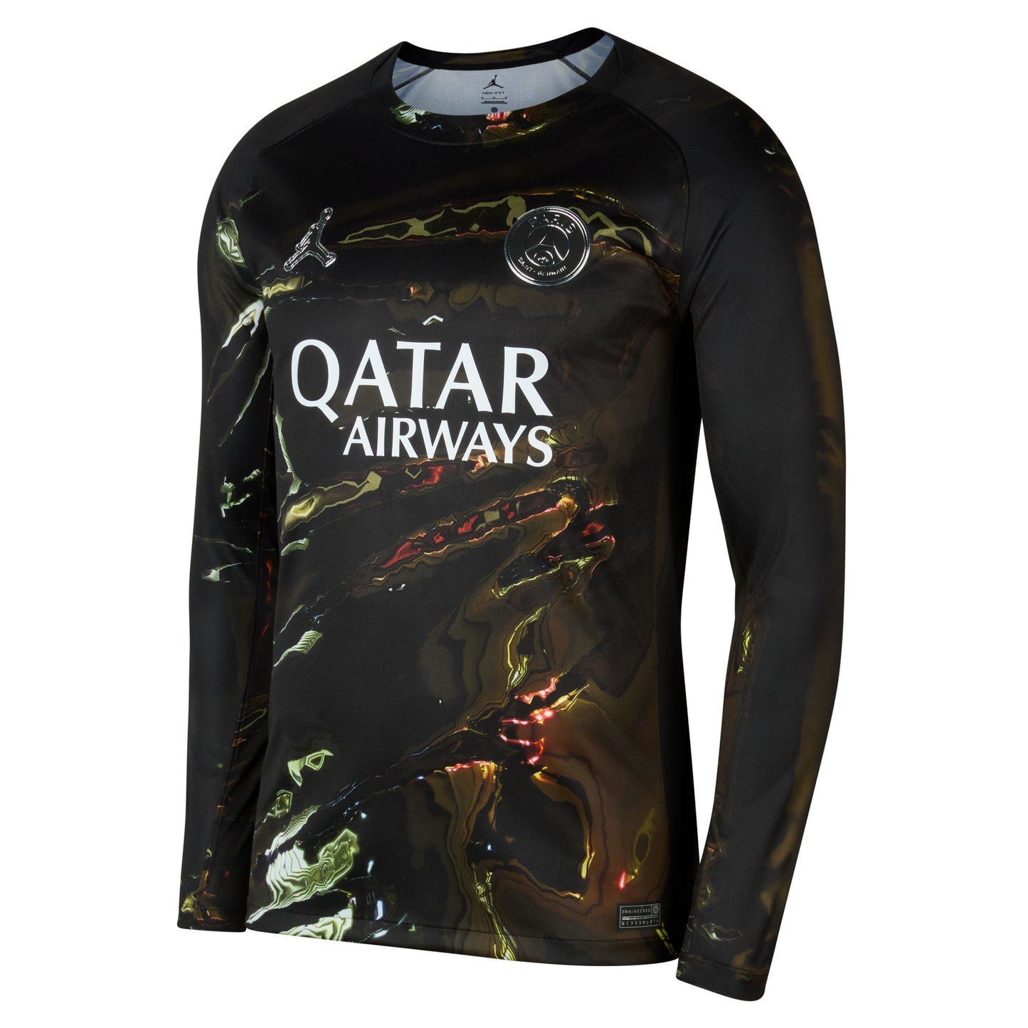 Men's Replica Nike PSG Paris Saint Germain Stadium Night Edition Long Sleeve Jersey 25/26