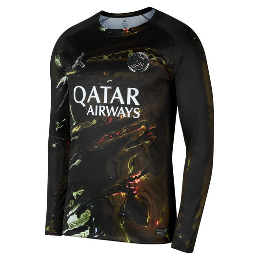 Men's Replica Nike PSG Paris Saint Germain Stadium Night Edition Long Sleeve Jersey 25/26