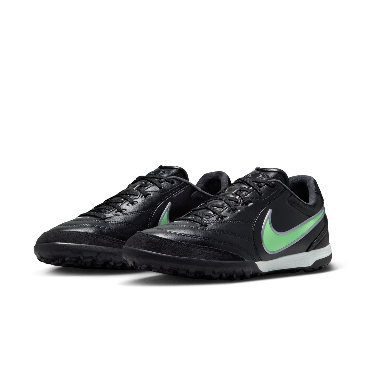 Nike Tiempo Ligera Pro Turf Low-Top Soccer Shoes - Black/Black/Illusion Green