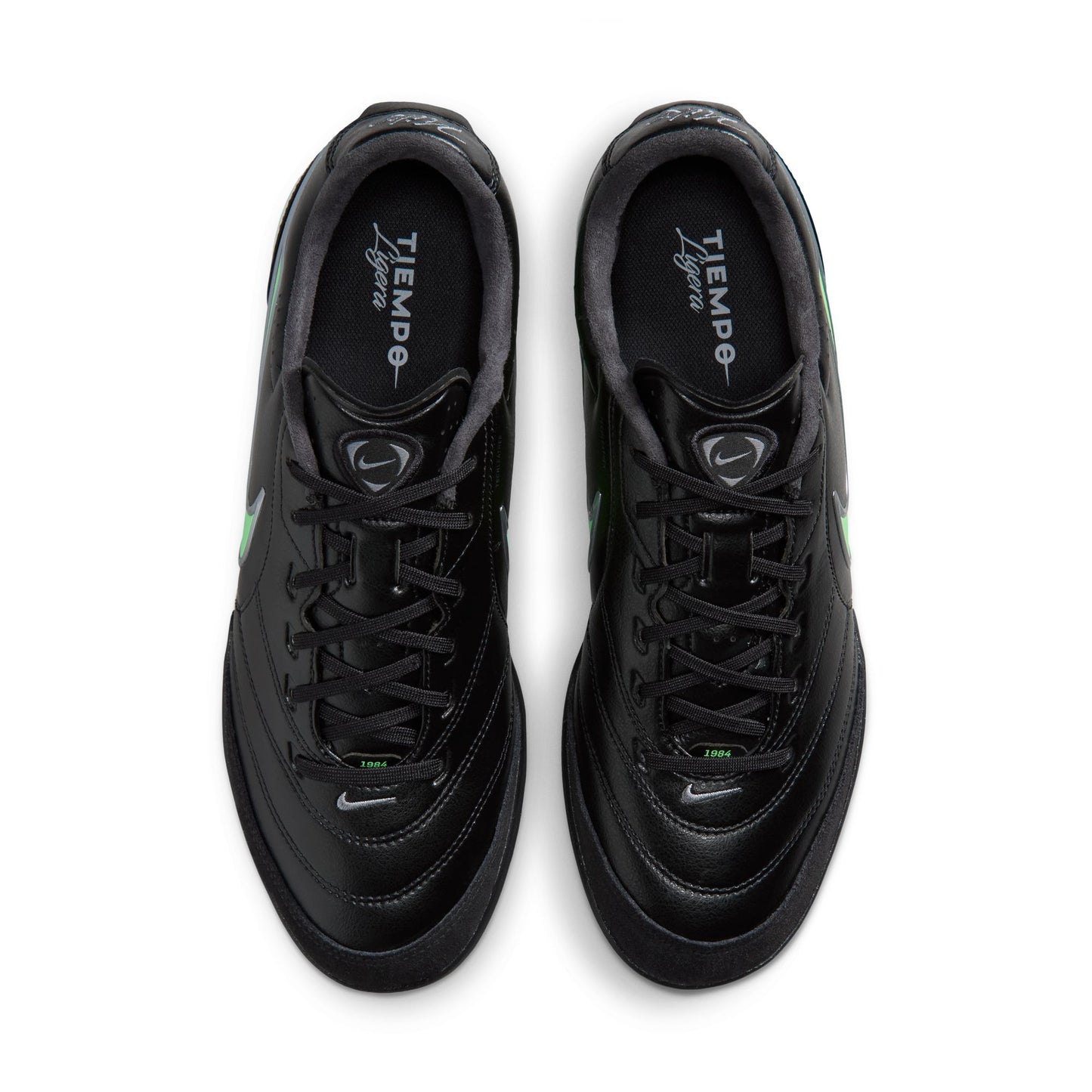 Nike Tiempo Ligera Pro Turf Low-Top Soccer Shoes - Black/Black/Illusion Green