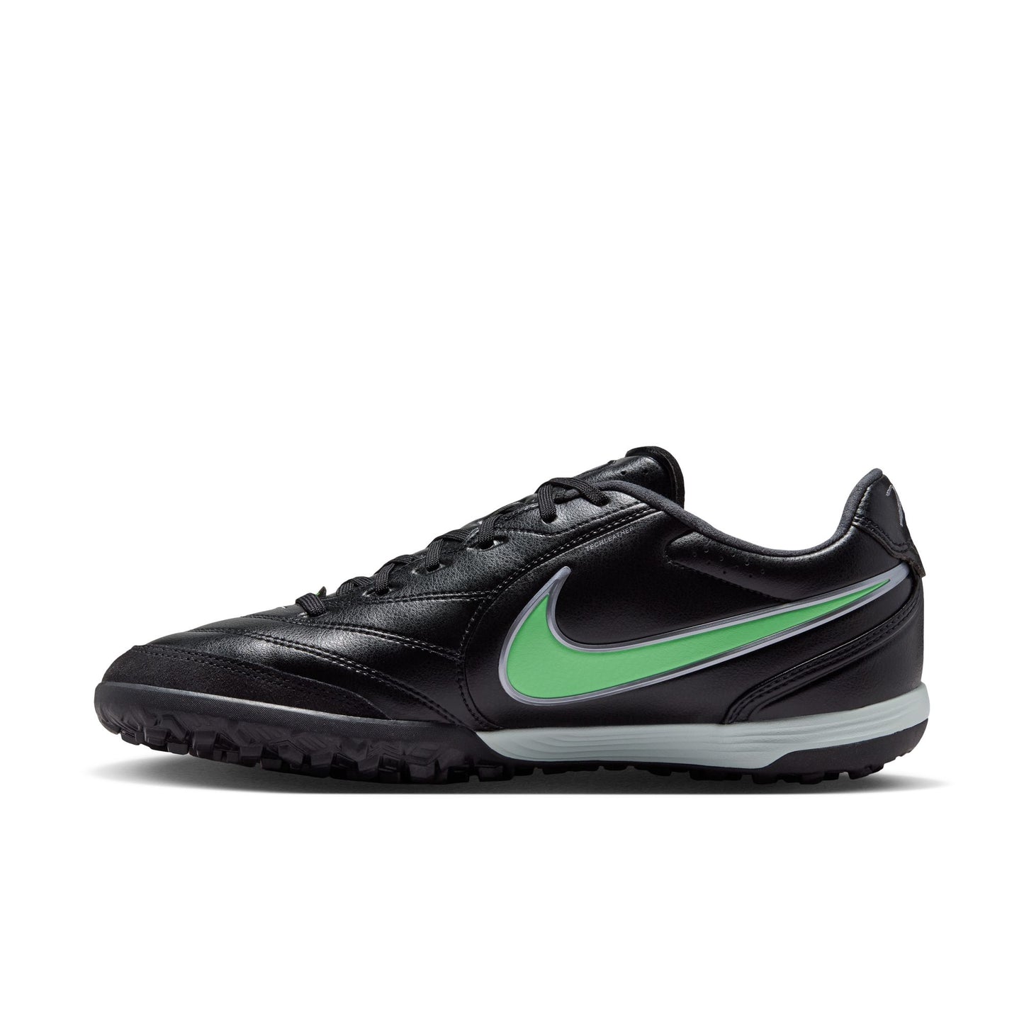 Nike Tiempo Ligera Pro Turf Low-Top Soccer Shoes - Black/Black/Illusion Green