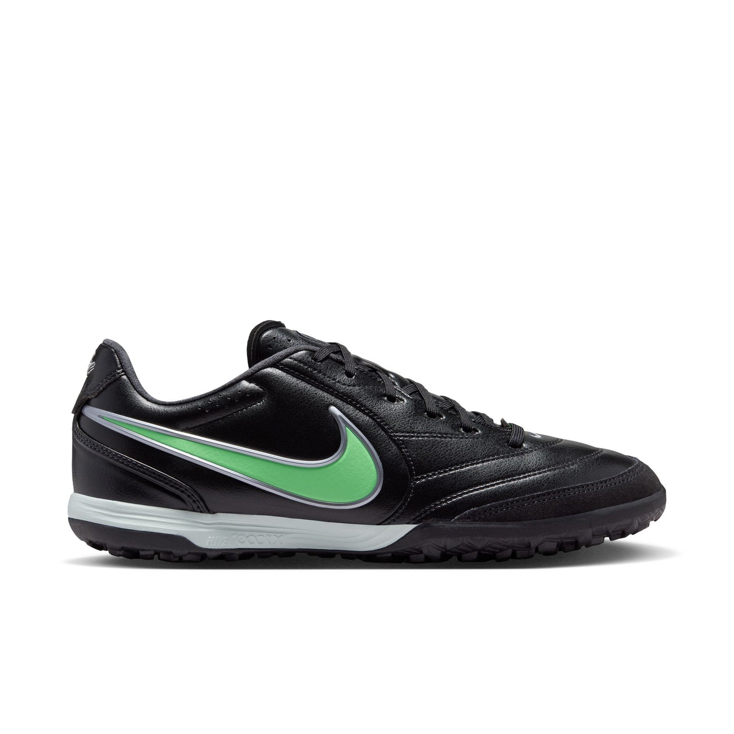 Nike Tiempo Ligera Pro Turf Low-Top Soccer Shoes - Black/Black/Illusion Green