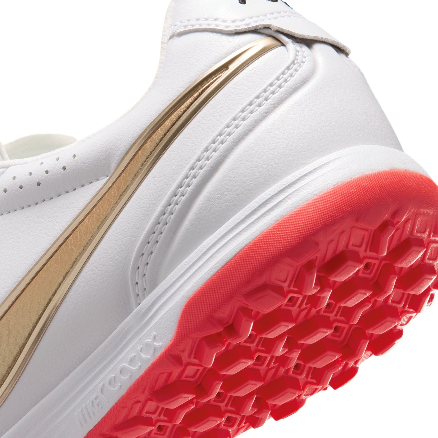 Nike Tiempo Ligera Pro TF Turf Soccer Cleats- White/Bright Crimson/Blur