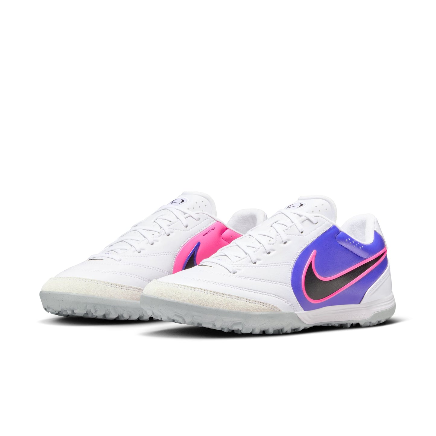 Nike Tiempo Ligera Pro TF Turf Soccer Cleat - White/Black/Racer Blue/Pink Blast