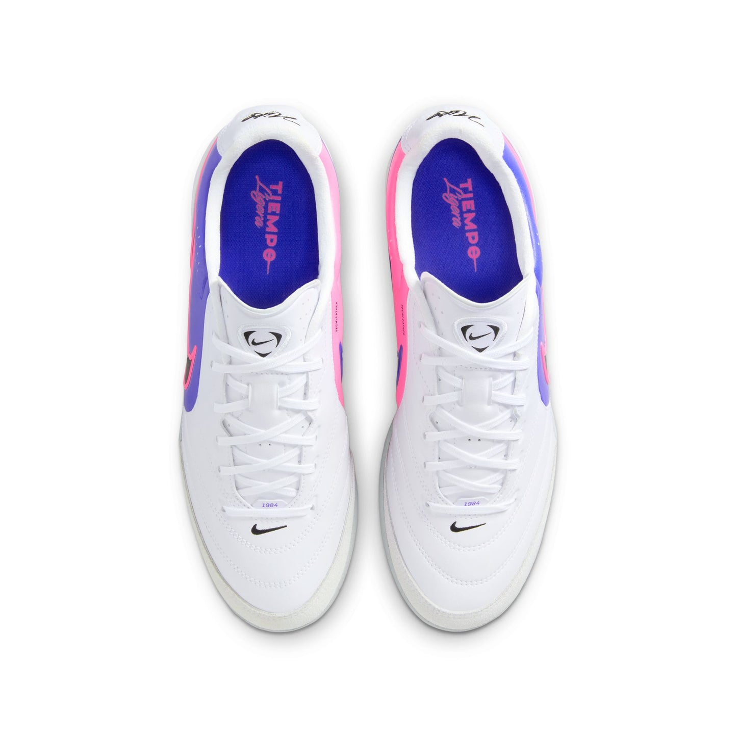 Nike Tiempo Ligera Pro TF Turf Soccer Cleat - White/Black/Racer Blue/Pink Blast