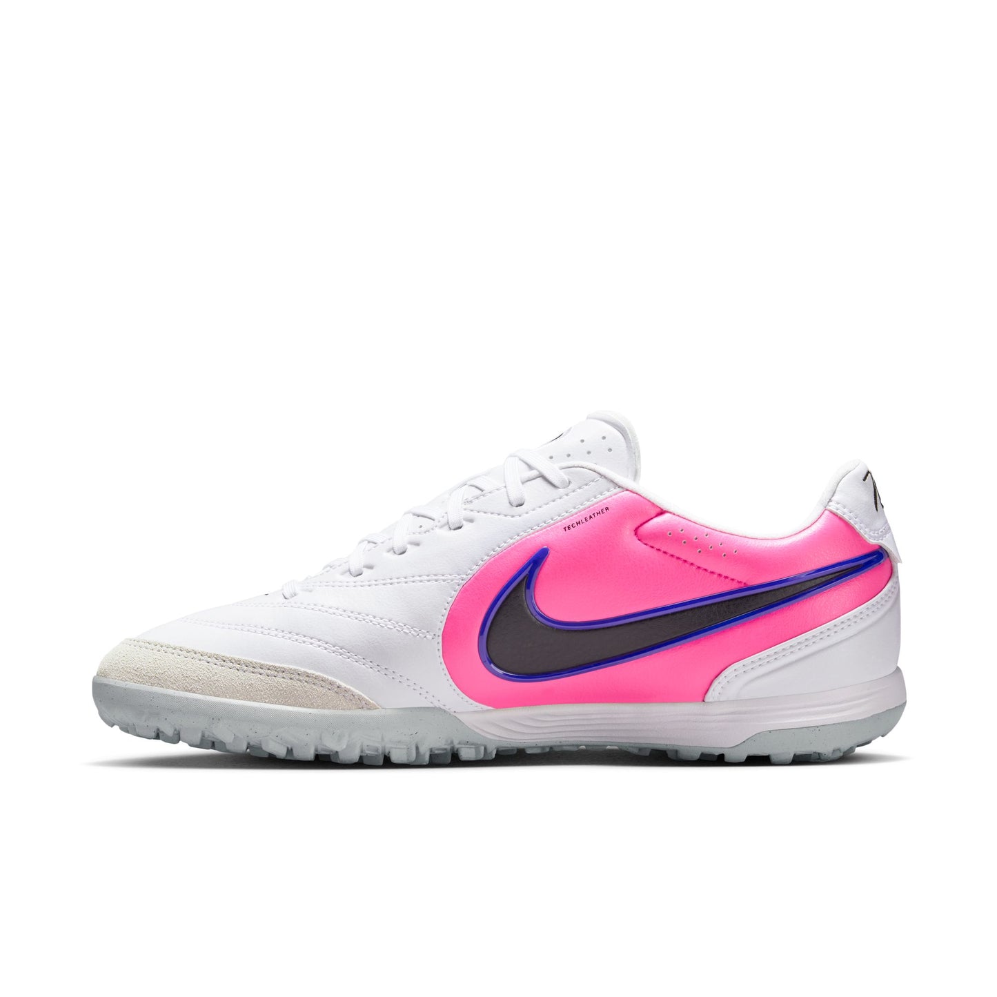 Nike Tiempo Ligera Pro TF Turf Soccer Cleat - White/Black/Racer Blue/Pink Blast