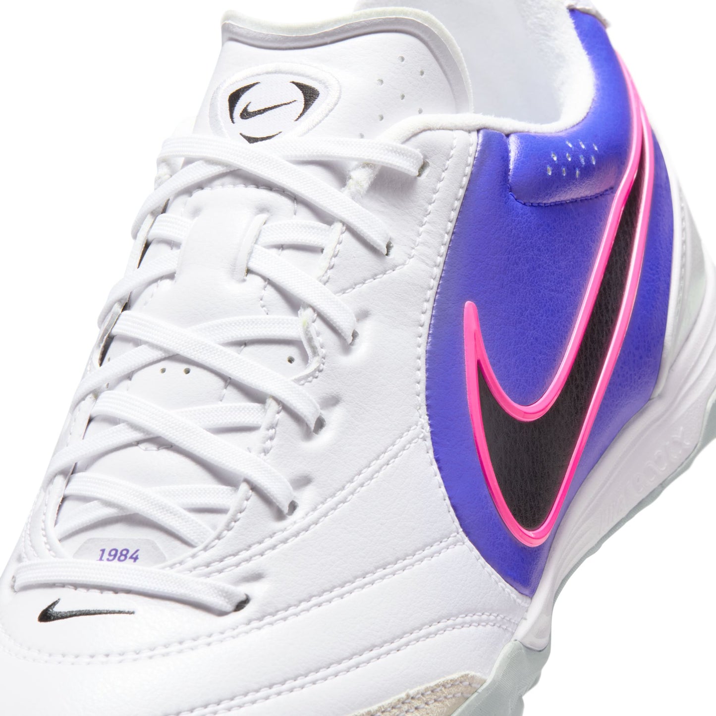 Nike Tiempo Ligera Pro TF Turf Soccer Cleat - White/Black/Racer Blue/Pink Blast