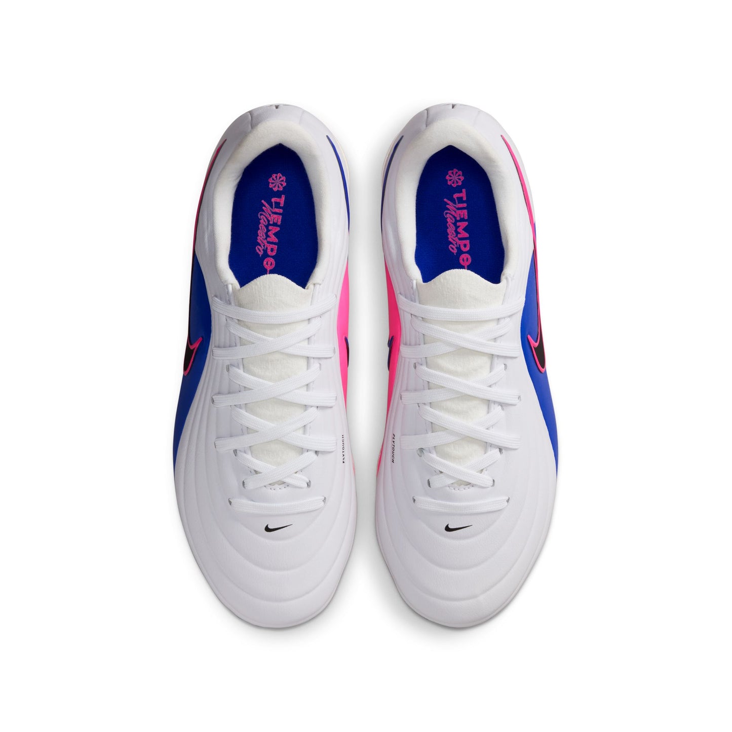Nike Junior Tiempo Maestro Academy FG Firm Ground Soccer Cleat - White/Black/Racer Blue/Pink Blast