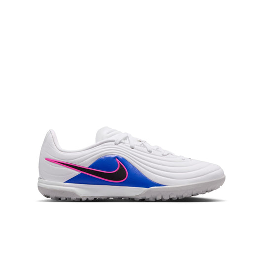 Nike Junior Tiempo Maestro Academy TF Turf Soccer Cleat - White/Black/Racer Blue/Pink Blast