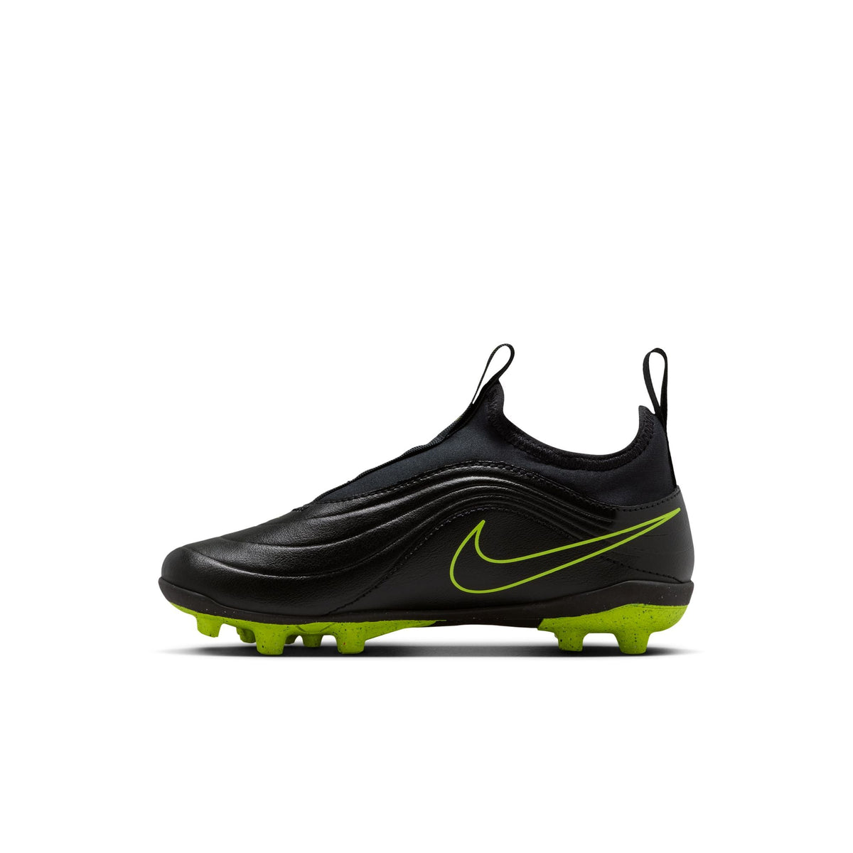 Nike Junior Tiempo Maestro Club FG Firm Ground Soccer Cleat - Black/Black/Volt
