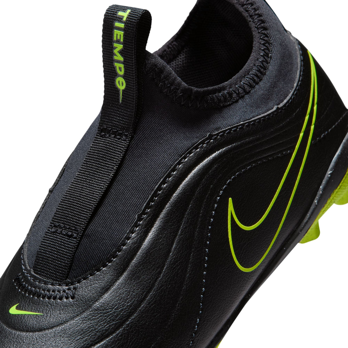 Nike Junior Tiempo Maestro Club FG Firm Ground Soccer Cleat - Black/Black/Volt