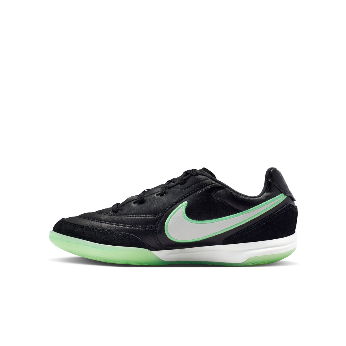 Nike Junior Tiempo Streetgato IN Indoor Soccer Shoe - Black/Black/Illusion Green