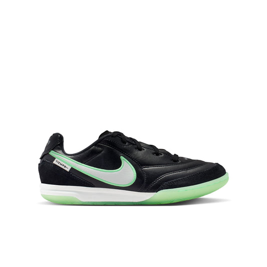 Nike Junior Tiempo Streetgato IN Indoor Soccer Shoe - Black/Black/Illusion Green
