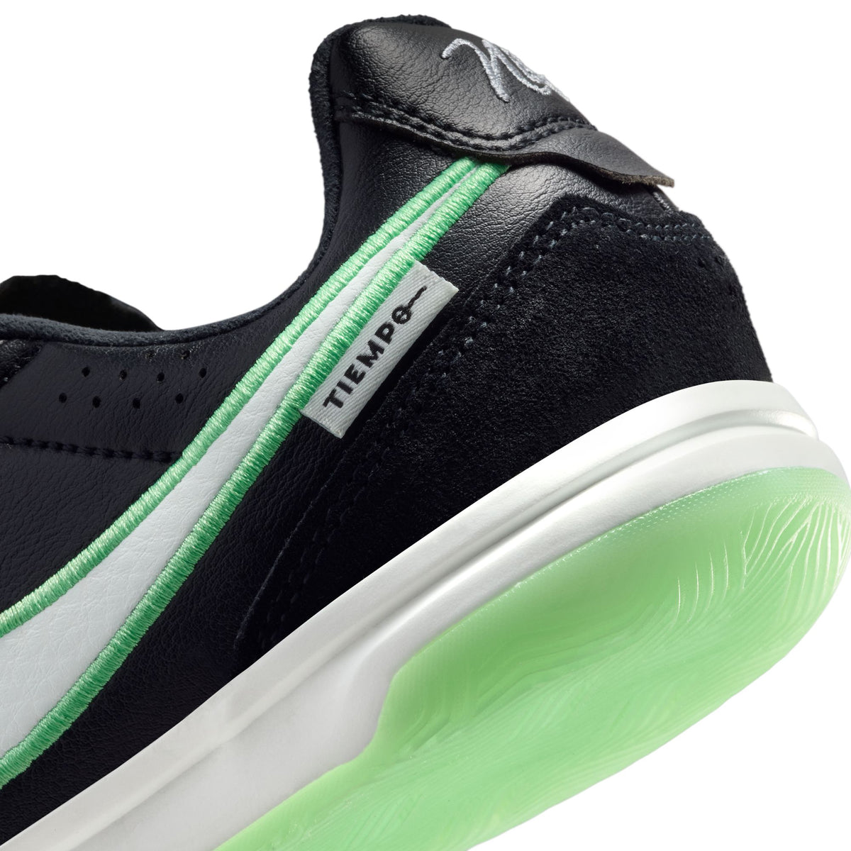 Nike Junior Tiempo Streetgato IN Indoor Soccer Shoe - Black/Black/Illusion Green