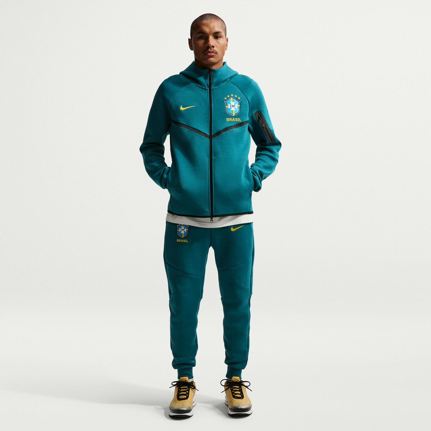 Men's Nike Soccer Full-Zip Hoodie Brazil Tech Fleece Windrunner