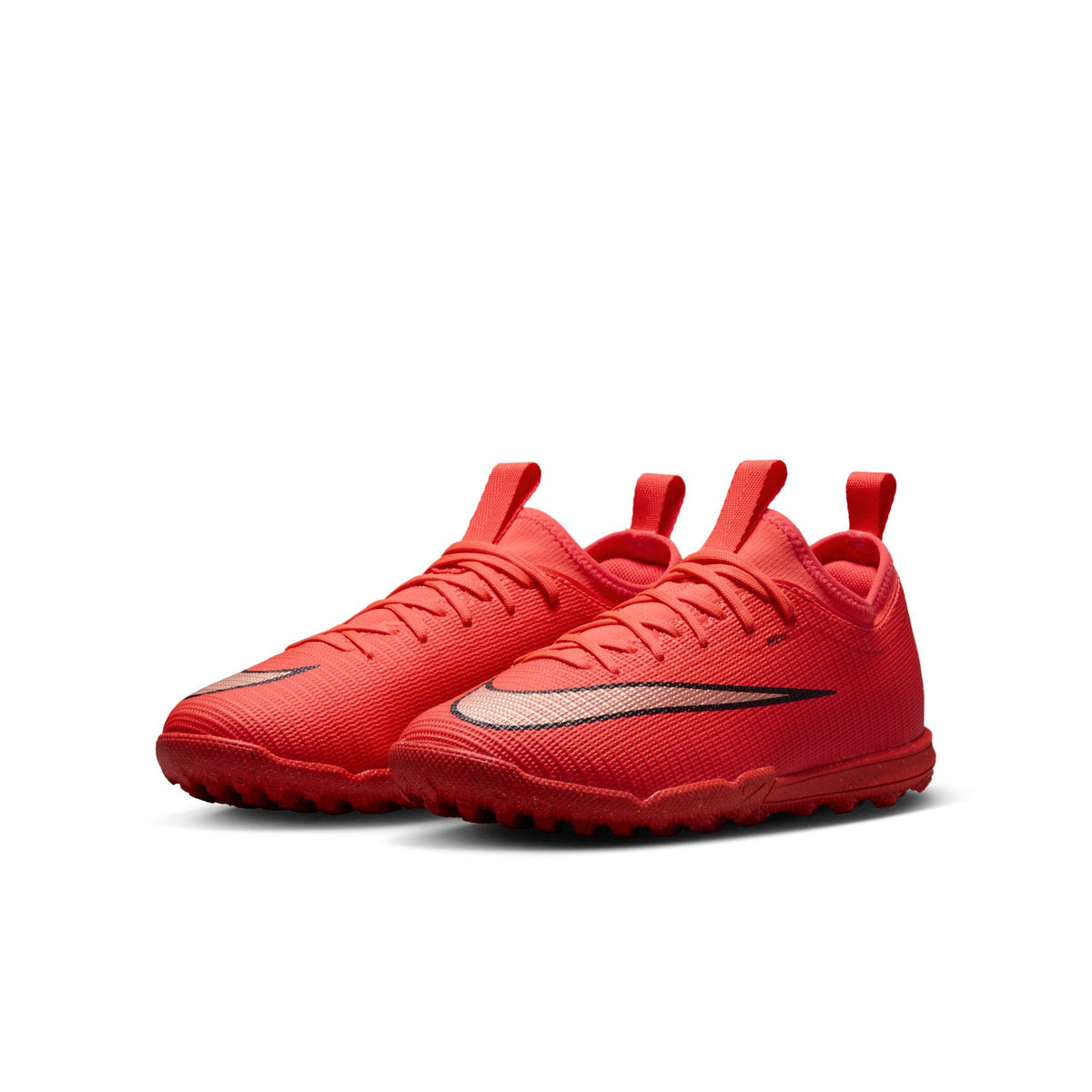 Nike Junior Mercurial Vapor 17 Academy TF Turf Soccer Cleat - Bright Crimson/Blur