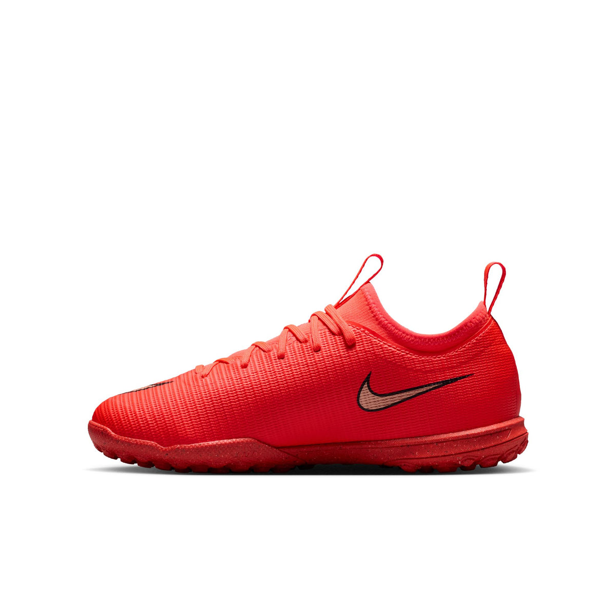 Nike Junior Mercurial Vapor 17 Academy TF Turf Soccer Cleat - Bright Crimson/Blur