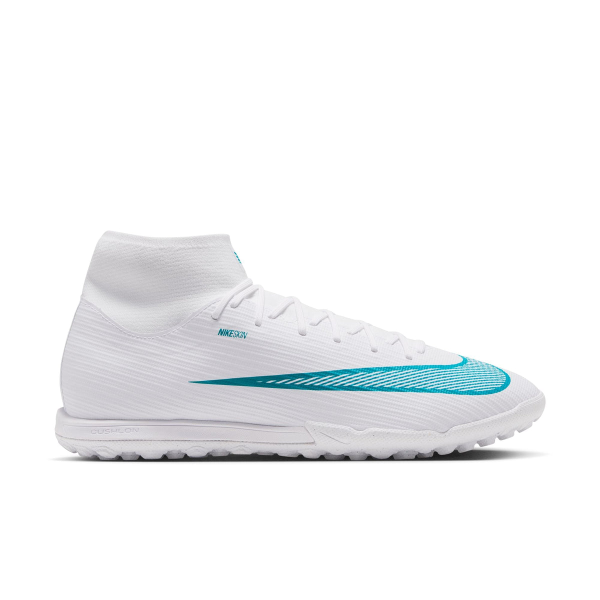 Nike Mercurial Superfly 11 Academy TF Turf High-Top Soccer Cleats- White/Dusty Cactus