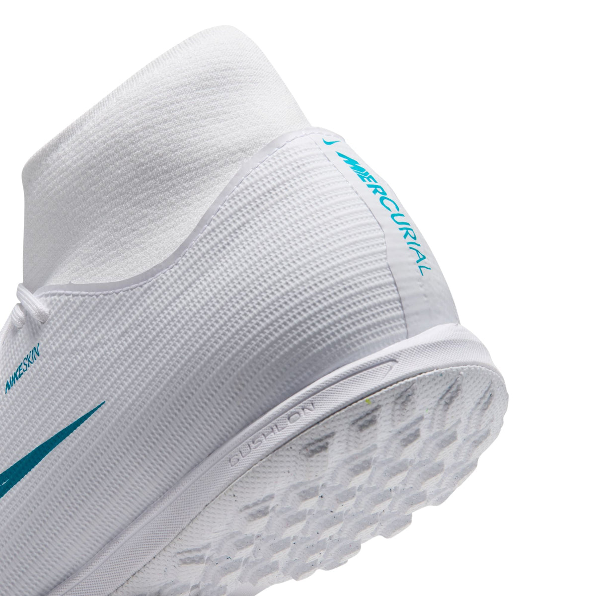 Nike Mercurial Superfly 11 Academy TF Turf High-Top Soccer Cleats- White/Dusty Cactus
