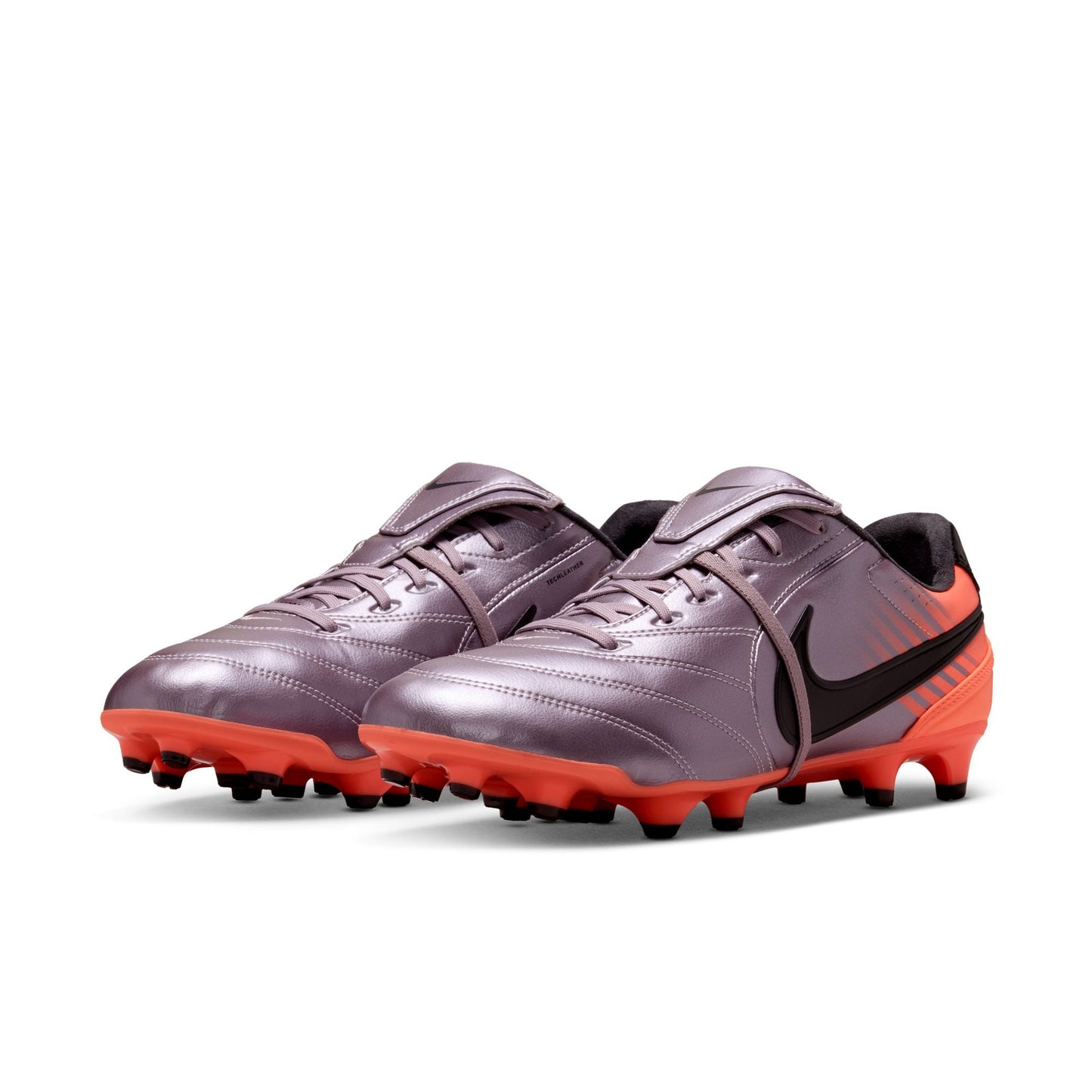 Nike Tiempo Ligera Heritage Pro Fold Tongue FG Firm Ground Soccer Cleat - Bleached Lilac/Black/Total Orange