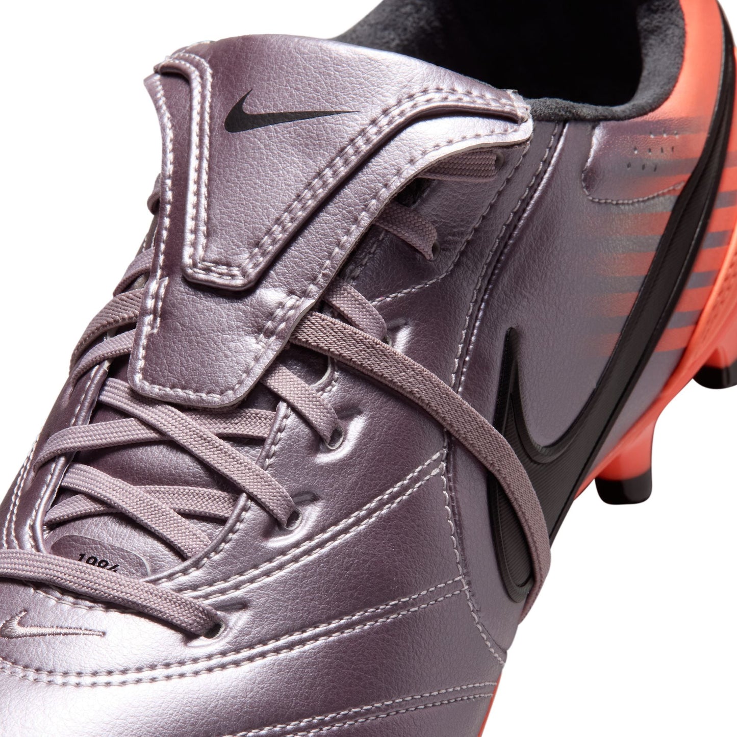 Nike Tiempo Ligera Heritage Pro Fold Tongue FG Firm Ground Soccer Cleat - Bleached Lilac/Black/Total Orange