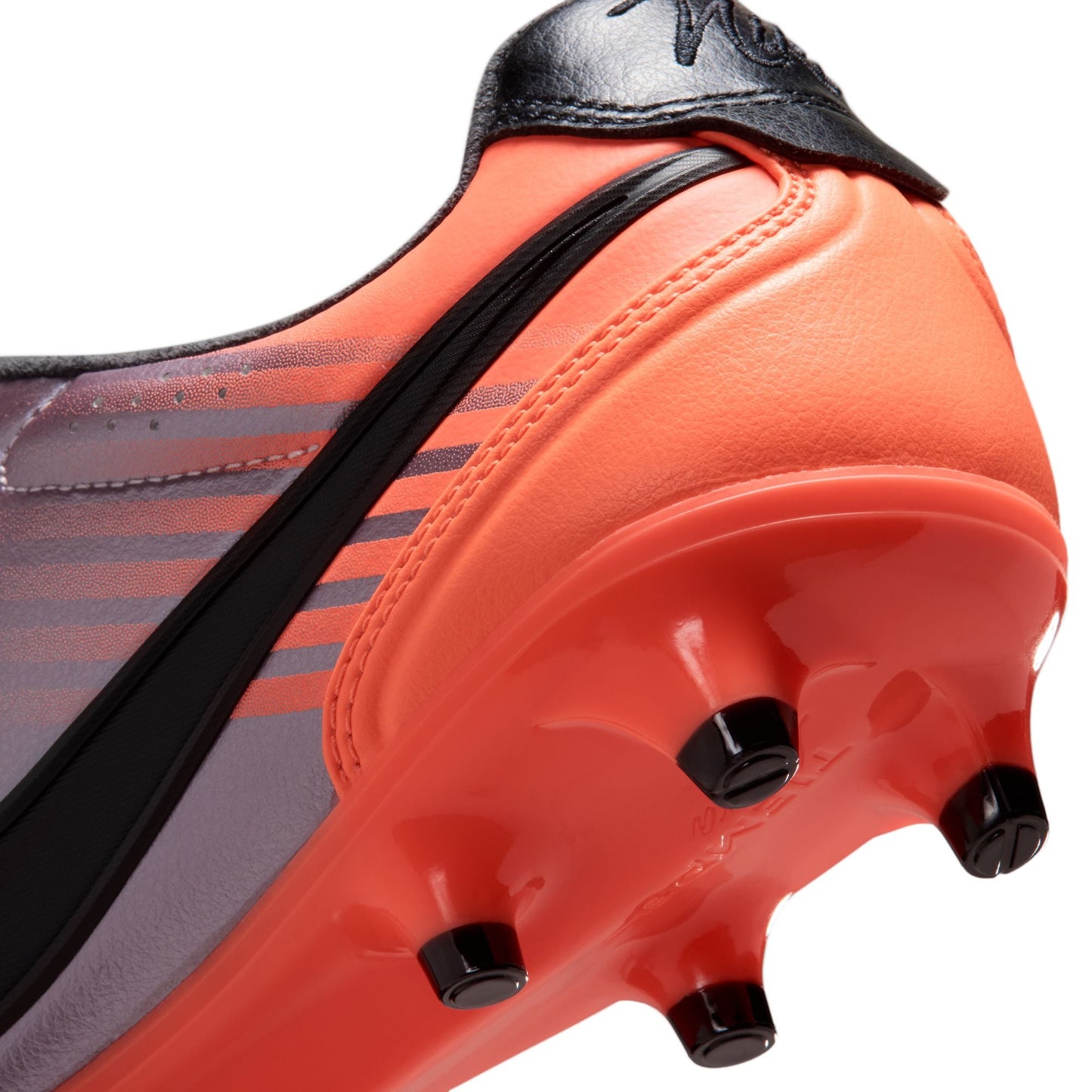 Nike Tiempo Ligera Heritage Pro Fold Tongue FG Firm Ground Soccer Cleat - Bleached Lilac/Black/Total Orange